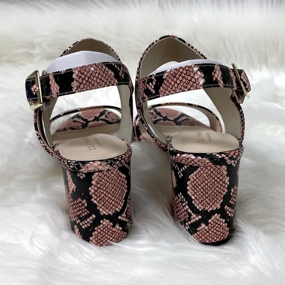 NWB Cole Haan Avani Snake Print Chunky Block Heels Pink Women's 9.5 // 9 1/2 - Picture 4 of 9